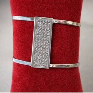Brighton Silver Cuff Bracelet with Crystal Detailing